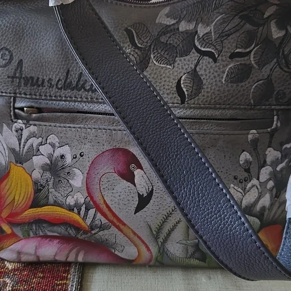 Floral Flamingo Print Women's Bag..ANUSHKA AWESOME NWT AND STUFFNG - Picture 7 of 12